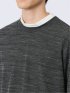 スラブインレイ モックネック長袖Ｔシャツ