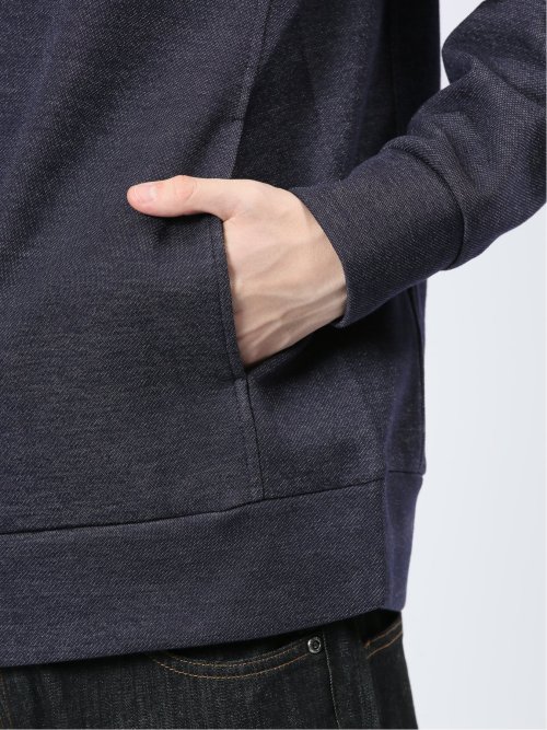 裏フリース ボンディング クロスネック長袖プルオーバー