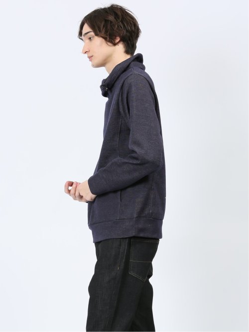 裏フリース ボンディング クロスネック長袖プルオーバー