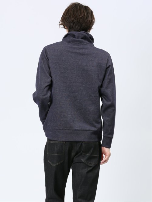 裏フリース ボンディング クロスネック長袖プルオーバー