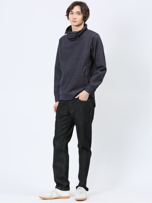 裏フリース ボンディング クロスネック長袖プルオーバー