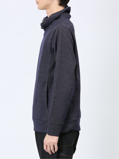 裏フリース ボンディング クロスネック長袖プルオーバー