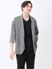レーヨン混 2ボタン 7分袖ジャケット