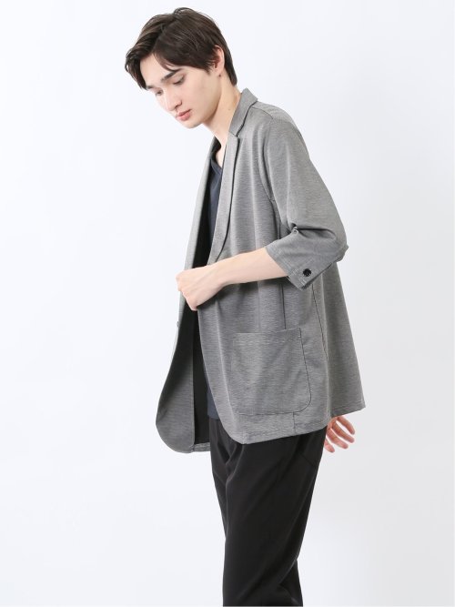 レーヨン混 2ボタン 7分袖ジャケット