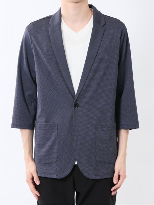 レーヨン混 2ボタン 7分袖ジャケット
