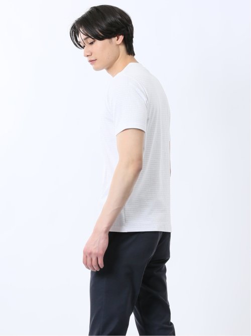 ふくれ千鳥ジャガード Vネック半袖Tシャツ