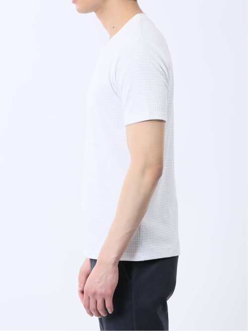 ふくれ千鳥ジャガード Vネック半袖Tシャツ