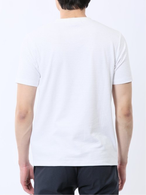 ふくれ千鳥ジャガード Vネック半袖Tシャツ