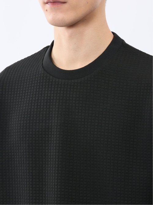 ブロックジャガード クルーネック長袖Tシャツ