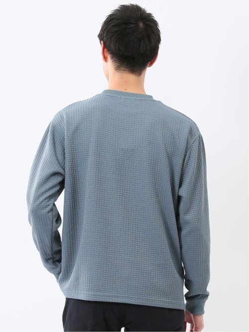 ブロックジャガード クルーネック長袖Tシャツ