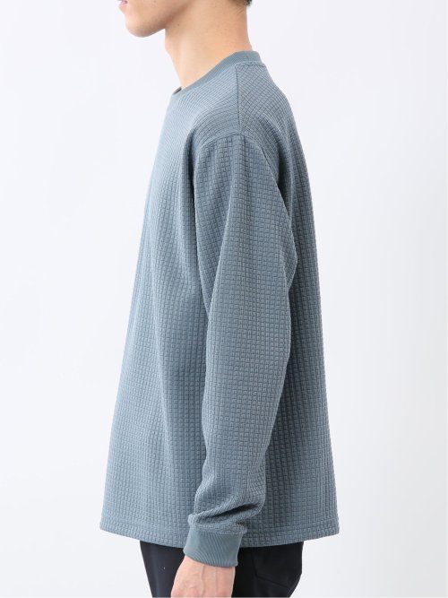 ブロックジャガード クルーネック長袖Tシャツ