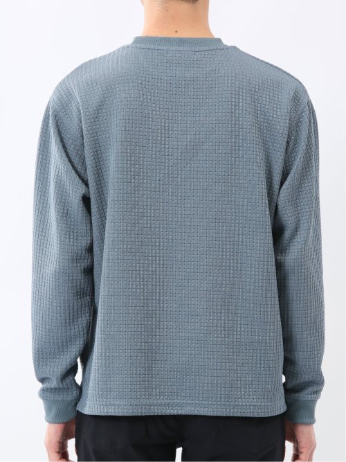 ブロックジャガード クルーネック長袖Tシャツ