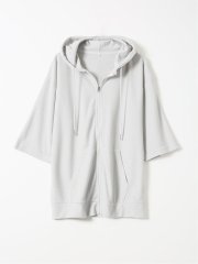 パーカー メンズ 半端袖 ドライ 軽量 ややゆったり フルジップ 羽織り ハニカム メッシュ カウラ/Kaule