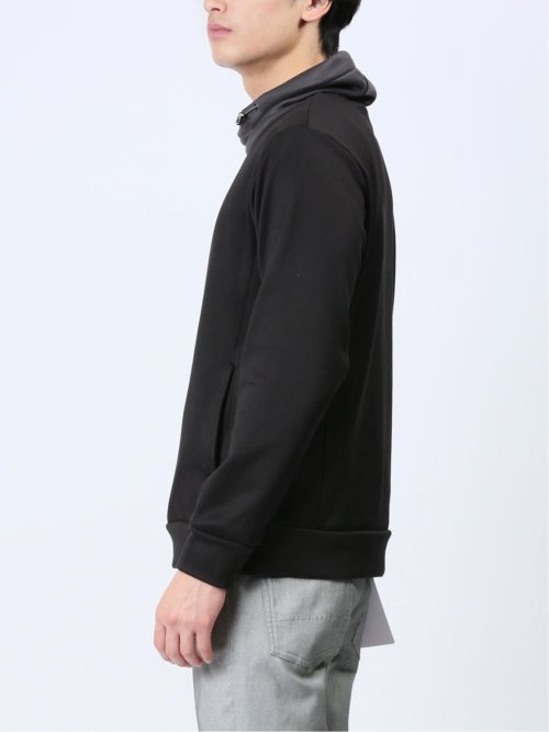 配色切替 裏シャギー クロスネック長袖プルオーバー