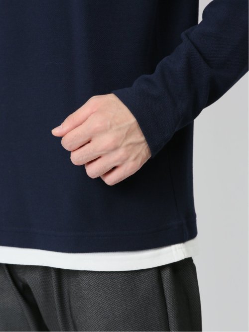 さまになる 鹿の子ポンチ キーネック長袖Tシャツ