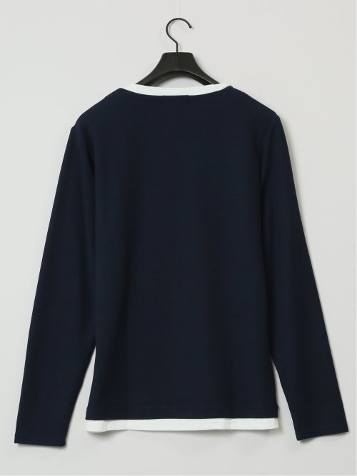 さまになる 鹿の子ポンチ キーネック長袖Tシャツ