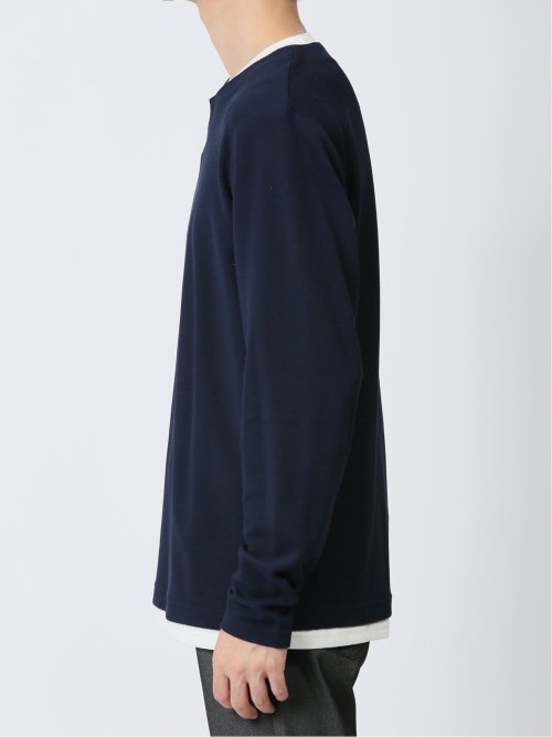 さまになる 鹿の子ポンチ キーネック長袖Tシャツ