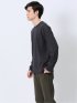 ふくれチェックジャガード クルーネック長袖Tシャツ