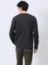 ふくれチェックジャガード クルーネック長袖Tシャツ