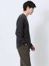 ふくれチェックジャガード クルーネック長袖Tシャツ