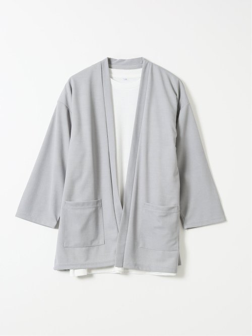 アンサンブル 2枚 セット メンズ 7分袖 カーディガン & 半袖 Tシャツ ややゆったり カウラ/Kaule