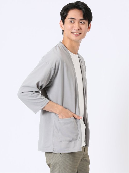 アンサンブル 2枚 セット メンズ 7分袖 カーディガン & 半袖 Tシャツ ややゆったり カウラ/Kaule
