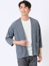 アンサンブル 2枚 セット メンズ 7分袖 カーディガン & 半袖 Tシャツ ややゆったり カウラ/Kaule