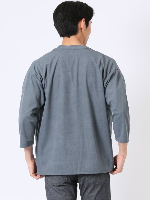 アンサンブル 2枚 セット メンズ 7分袖 カーディガン & 半袖 Tシャツ ややゆったり カウラ/Kaule
