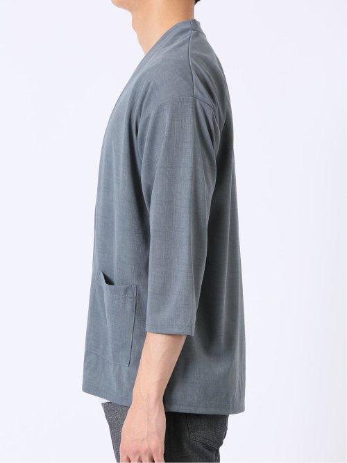 アンサンブル 2枚 セット メンズ 7分袖 カーディガン & 半袖 Tシャツ ややゆったり カウラ/Kaule