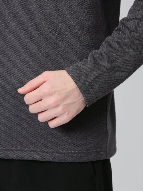 ジオメトリックジャガード クルーネック長袖Tシャツ