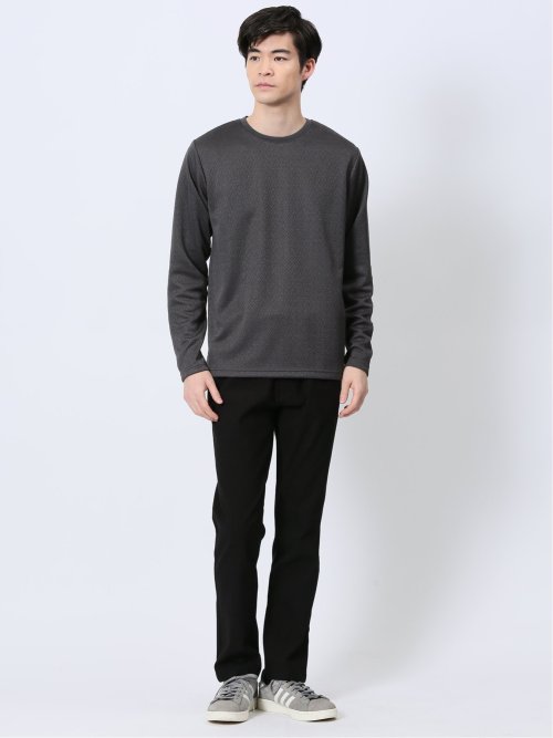 ジオメトリックジャガード クルーネック長袖Tシャツ
