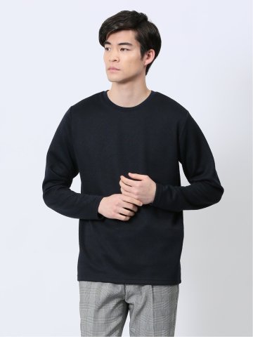 ジオメトリックジャガード クルーネック長袖Tシャツ