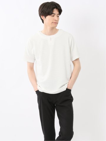 ドライワッフル キーネック半袖Tシャツ
