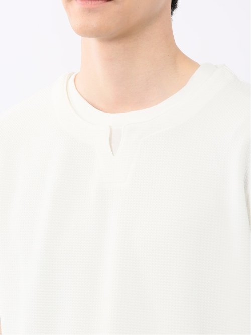 ドライワッフル キーネック半袖Tシャツ