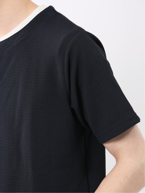 ドライワッフル キーネック半袖Tシャツ