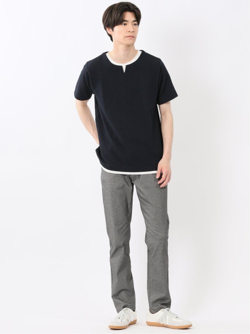 ドライワッフル キーネック半袖Tシャツ