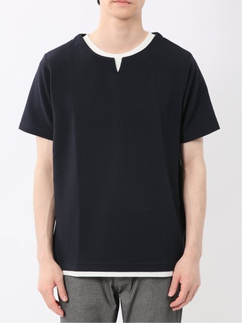 ドライワッフル キーネック半袖Tシャツ