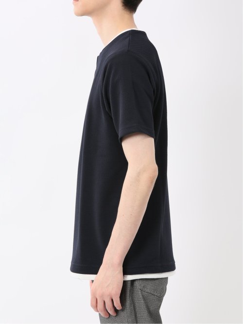 ドライワッフル キーネック半袖Tシャツ