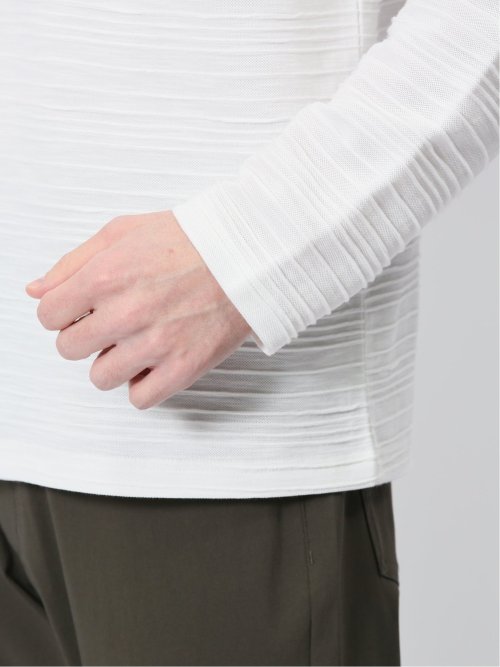 タックジャガード Vネック長袖Tシャツ