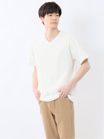 ドライストライプ Vネック半袖Tシャツ