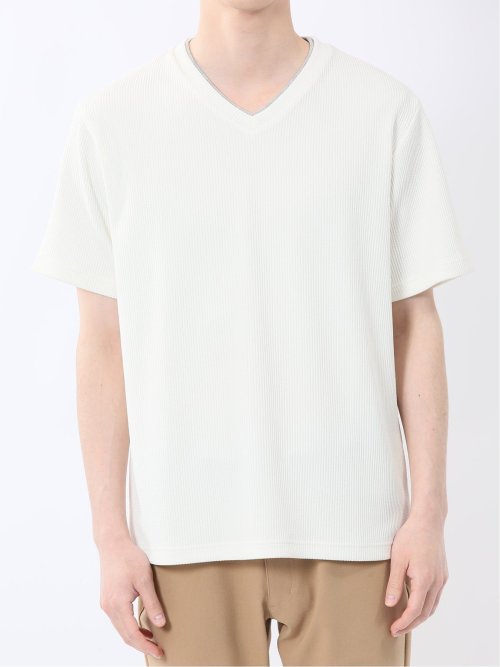 ドライストライプ Vネック半袖Tシャツ