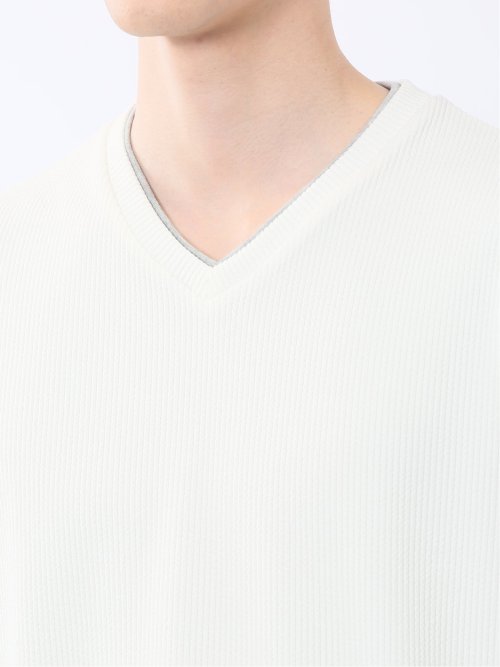 ドライストライプ Vネック半袖Tシャツ