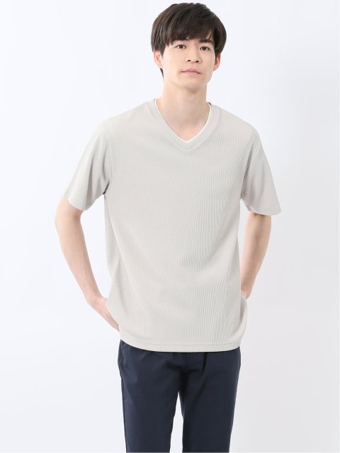 ドライストライプ Vネック半袖Tシャツ