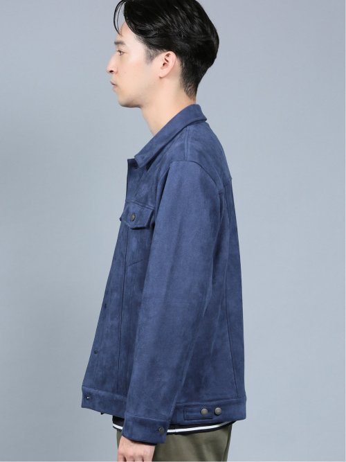 ストレッチ フェイクスエード トラッカージャケット