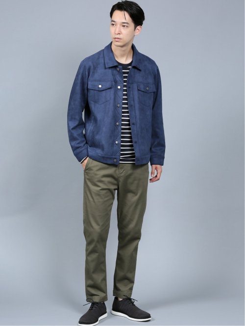 ストレッチ フェイクスエード トラッカージャケット