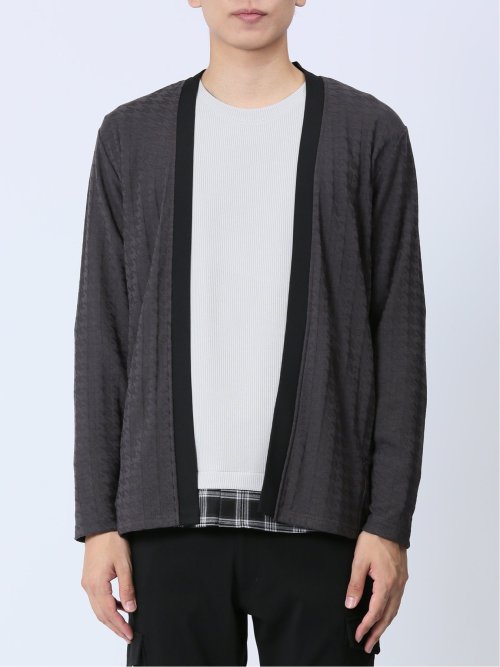 リンクスジャガード千鳥 ボタンレスカーディガン