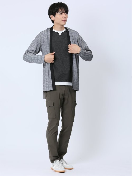 リンクスジャガード千鳥 ボタンレスカーディガン