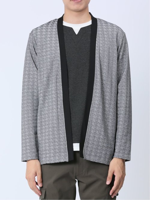 リンクスジャガード千鳥 ボタンレスカーディガン