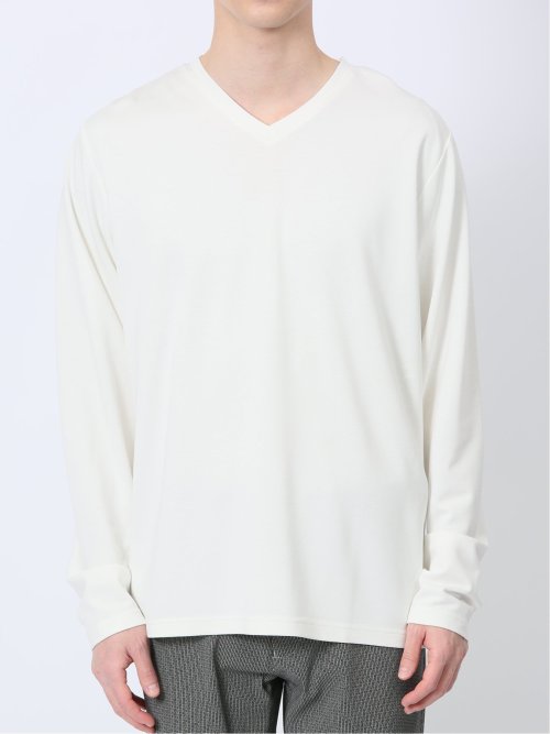 メランジポンチ Vネック長袖Tシャツ