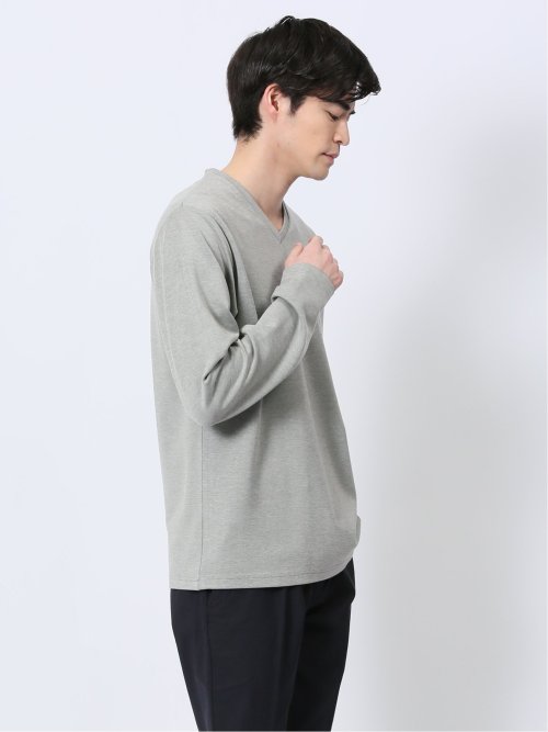 メランジポンチ Vネック長袖Tシャツ